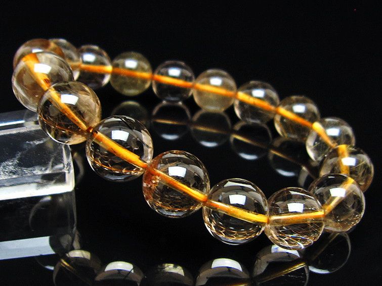 金針ルチル水晶 ブレスレット 12mm [t5-22061] 1枚目