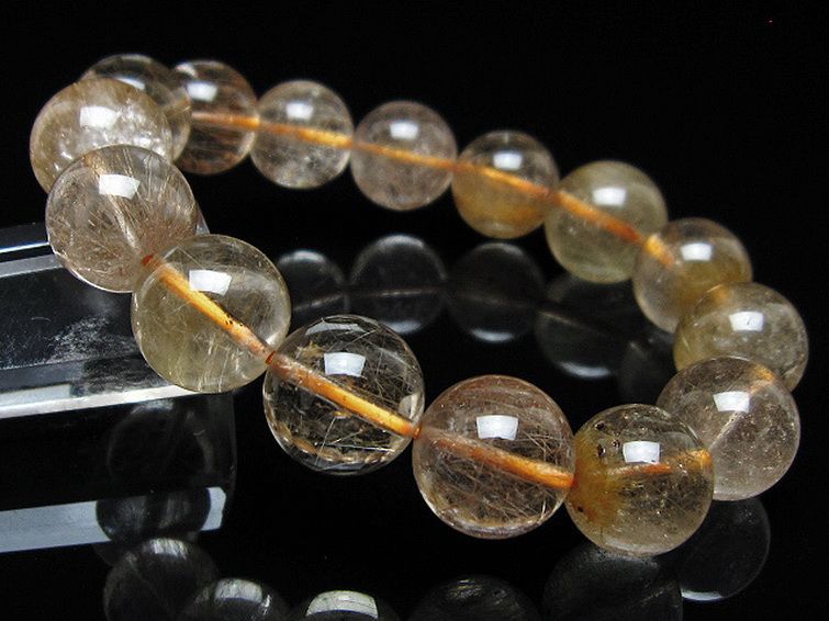金針ルチル水晶 ブレスレット 13mm [t5-22066] 1枚目