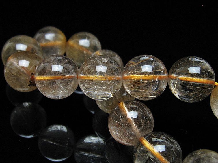 金針ルチル水晶 ブレスレット 13mm [t5-22066] 2枚目