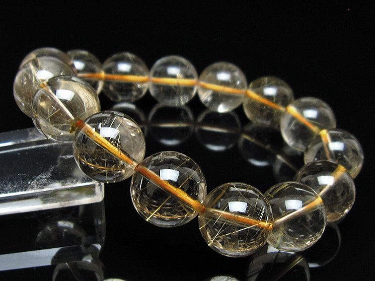 金針ルチル水晶 ブレスレット 14mm [t5-22067] 1枚目