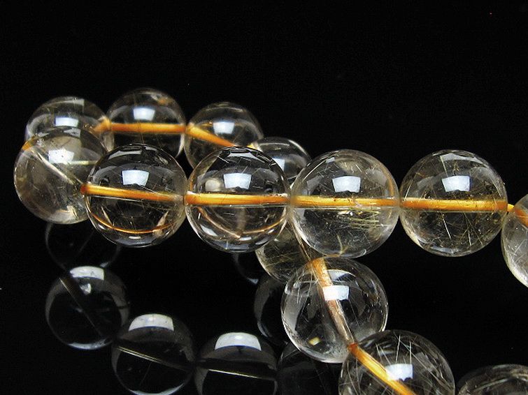 金針ルチル水晶 ブレスレット 14mm [t5-22067] 2枚目