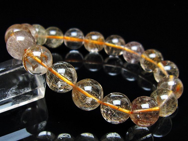 金針ルチル水晶 ブレスレット 11mm [t5-22068] 1枚目