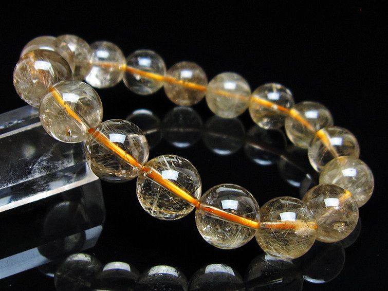 金針ルチル水晶 ブレスレット 12mm [t5-22069] 1枚目