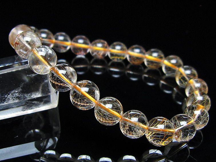 金針ルチル水晶 ブレスレット 8mm [t5-22077] 1枚目