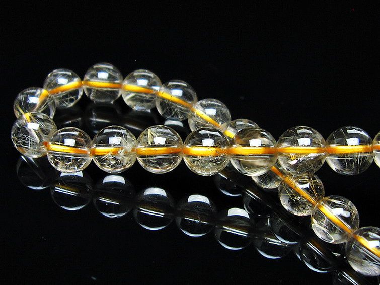 金針ルチル水晶 ブレスレット 7mm [t5-22088] 2枚目