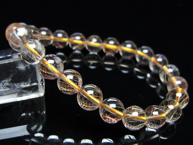 金針ルチル水晶 ブレスレット 8mm [t5-22089] 1枚目