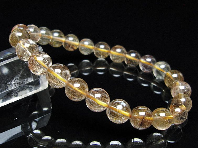 金針ルチル水晶 ブレスレット 8mm [t5-22093] 1枚目