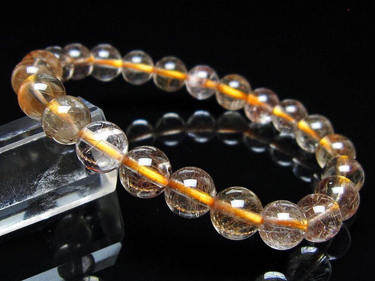 金針ルチル水晶 ブレスレット 8mm [t5-22096] 1枚目