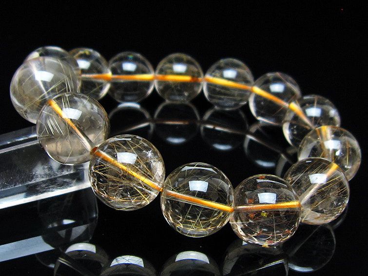 金針ルチル水晶 ブレスレット 17mm [t5-22102] 1枚目
