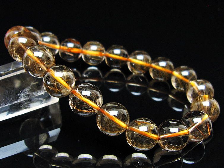 金針ルチル水晶 ブレスレット 10mm [t5-22104] 1枚目