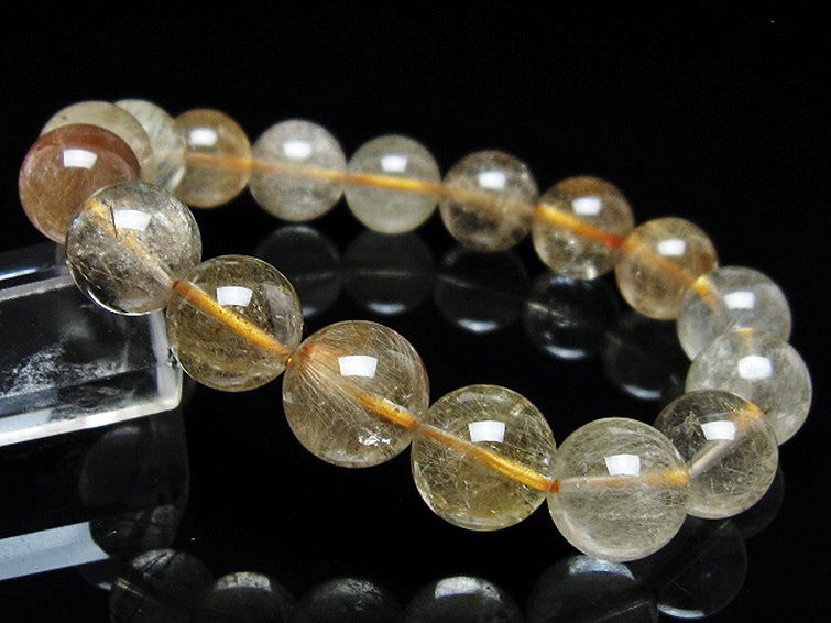 金針ルチル水晶 ブレスレット 12mm [t5-22106] 1枚目