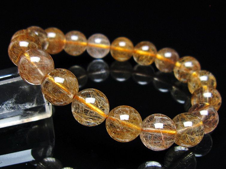金針ルチル水晶 ブレスレット 10mm [t5-22109] 1枚目