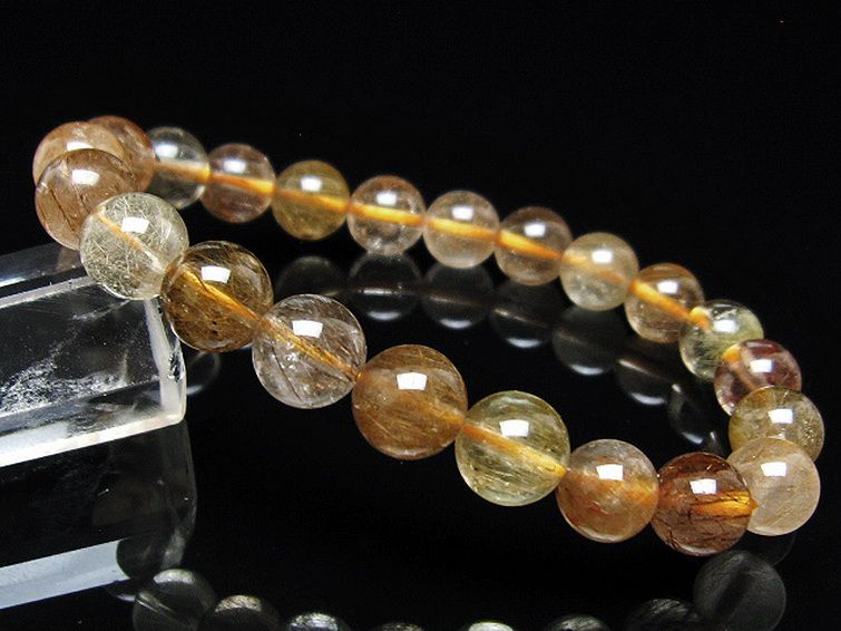 金針ルチル水晶 ブレスレット 8mm [t5-22111] 1枚目