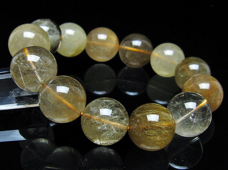 金針ルチル水晶 ブレスレット 18mm [t5-22118] 1枚目