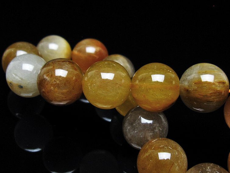 金針ルチル水晶 ブレスレット 15mm [t5-22119] 2枚目