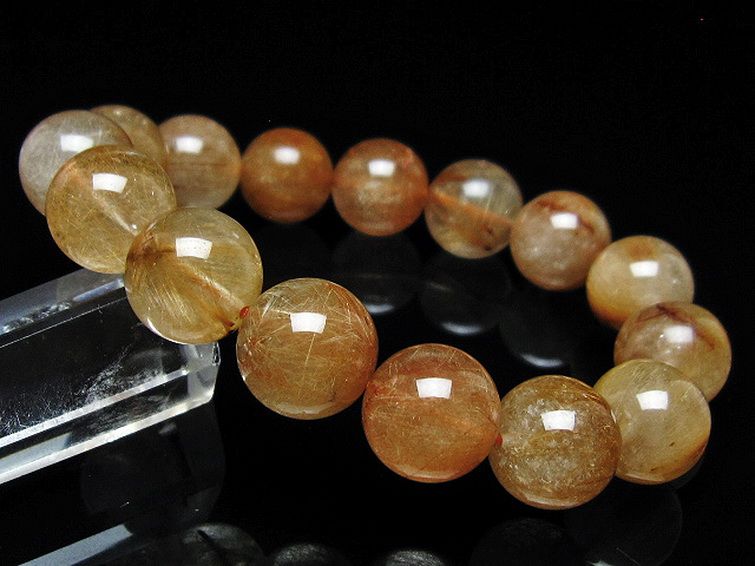 金針ルチル水晶 ブレスレット 14mm [t5-22120] 1枚目