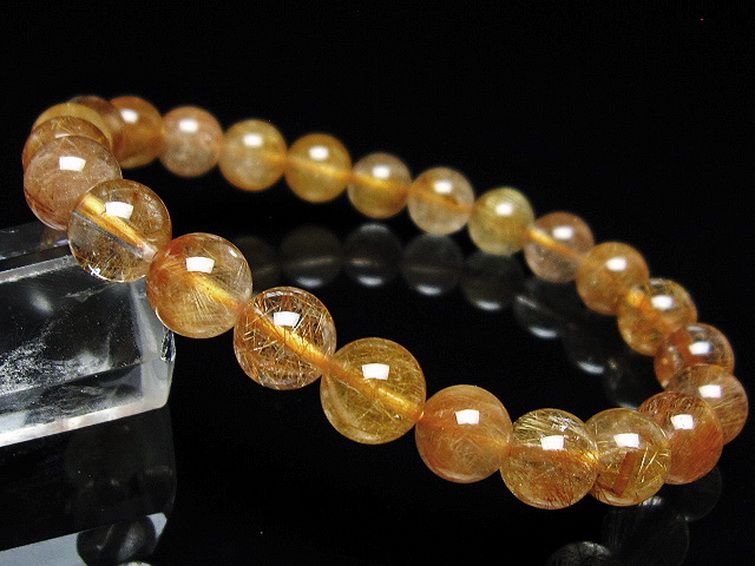 金針ルチル水晶 ブレスレット 8mm [t5-22127] 1枚目