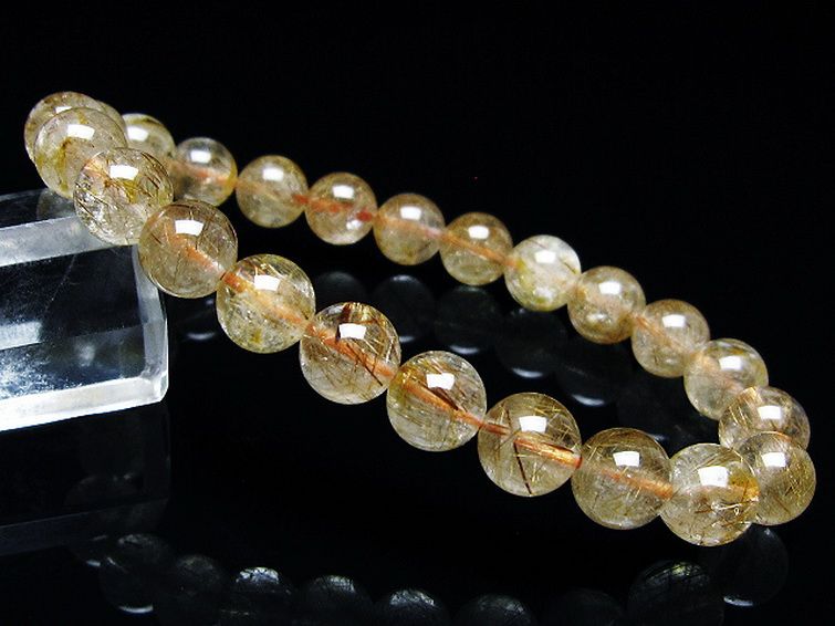 金針ルチル水晶 ブレスレット 8mm [t50-10047]