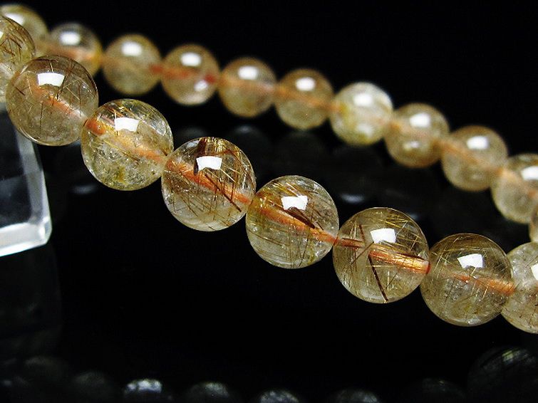 金針ルチル水晶 ブレスレット 8mm [t50-10047]