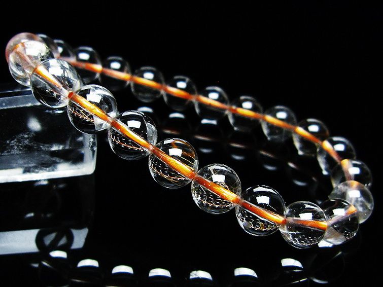 金針ルチル水晶 ブレスレット 8mm [T50-10136] 1枚目