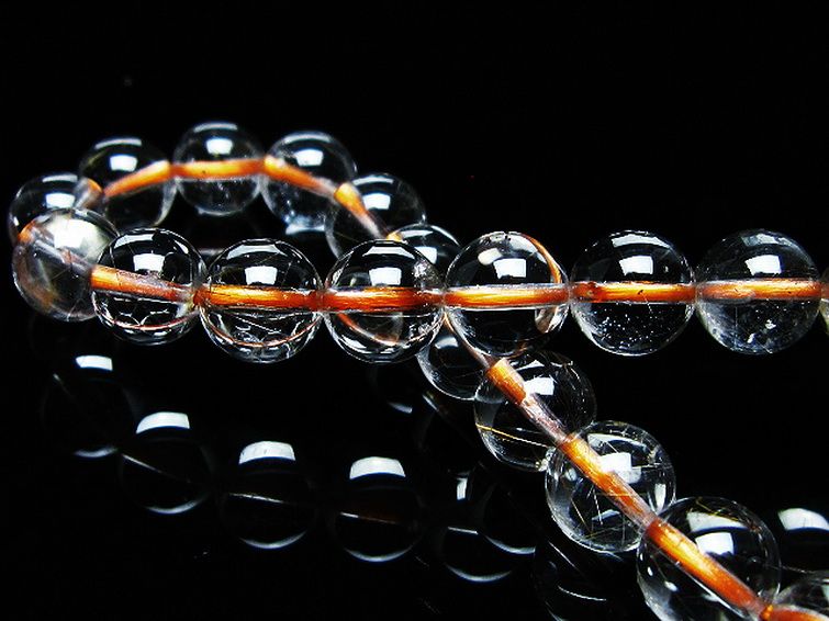 金針ルチル水晶 ブレスレット 8mm [T50-10136] 2枚目