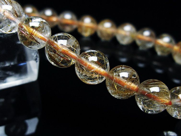 金針ルチル水晶 ブレスレット 7mm [t50-10144] 3枚目