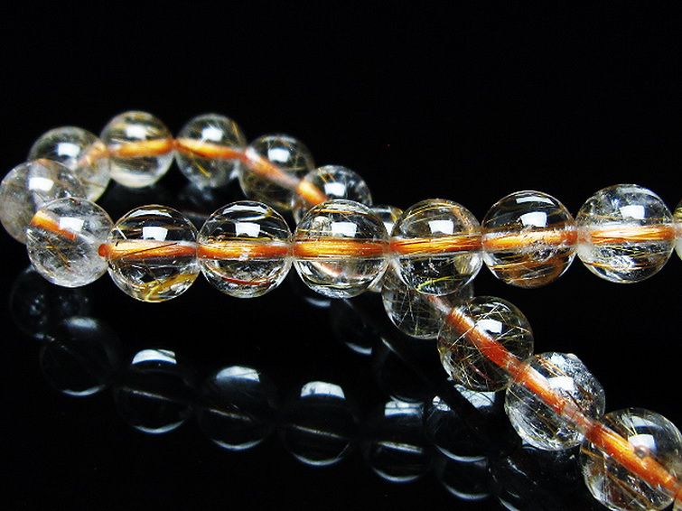 金針ルチル水晶 ブレスレット 7mm [T50-10146] 2枚目