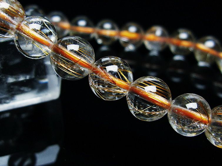 金針ルチル水晶 ブレスレット 7mm [T50-10146] 3枚目