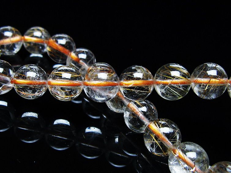 金針ルチル水晶 ブレスレット 8mm [T50-10148] 2枚目