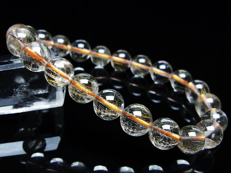 金針ルチル水晶 ブレスレット 8mm [t50-10149]