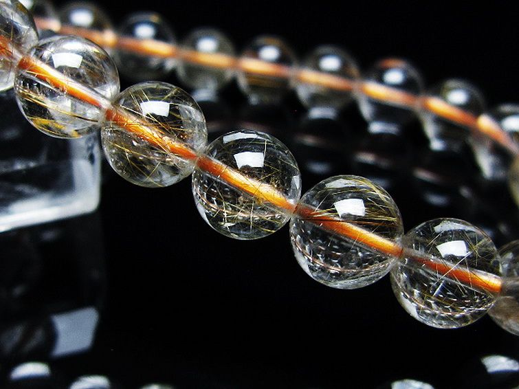 金針ルチル水晶 ブレスレット 8mm [t50-10149]