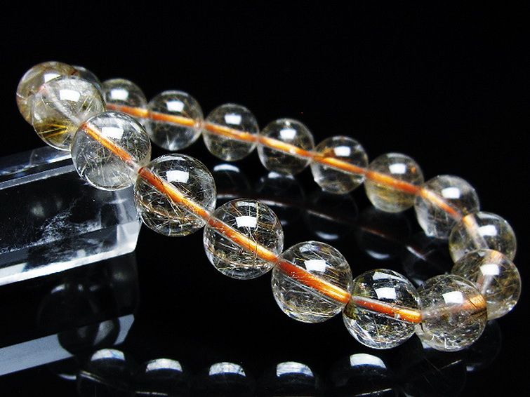 金針ルチル水晶 ブレスレット 11mm [t50-10152] 1枚目