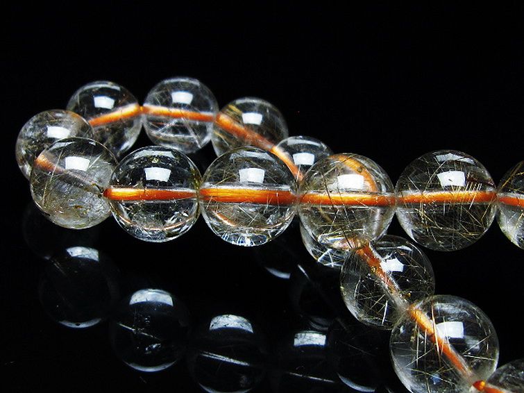 金針ルチル水晶 ブレスレット 11mm [t50-10152] 2枚目