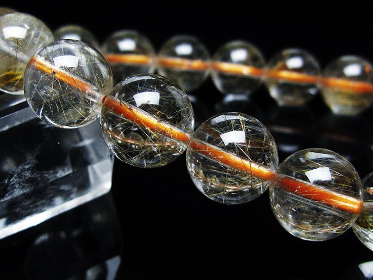 金針ルチル水晶 ブレスレット 11mm [t50-10152] 3枚目