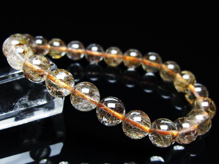 金針ルチル水晶 ブレスレット 8mm [t50-10166] 1枚目