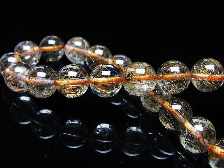 金針ルチル水晶 ブレスレット 8mm [t50-10166] 2枚目