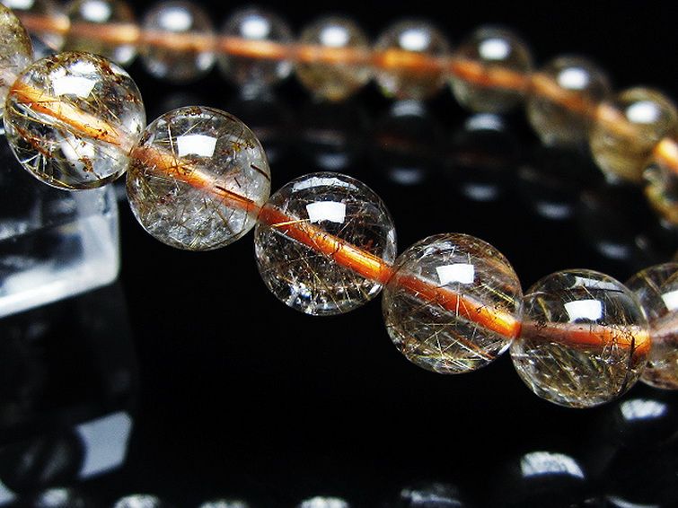 金針ルチル水晶 ブレスレット 8mm [t50-10166] 3枚目