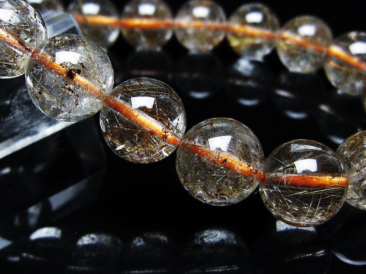 金針ルチル水晶 ブレスレット 11mm [T50-10172] 3枚目