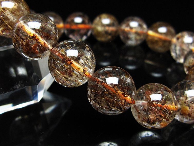 ガーデン水晶 ルチル入り ブレスレット 13mm [t50-10414] 3枚目