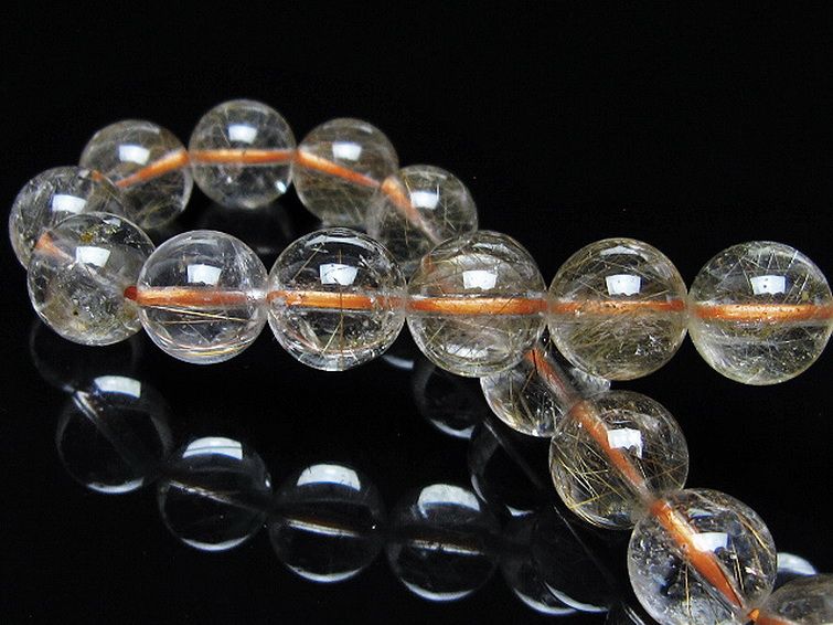 金針ルチル水晶 ブレスレット 10mm [t50-10523] 2枚目