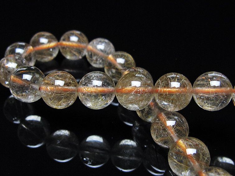 金針ルチル水晶 ブレスレット 8mm [t50-10566] 2枚目