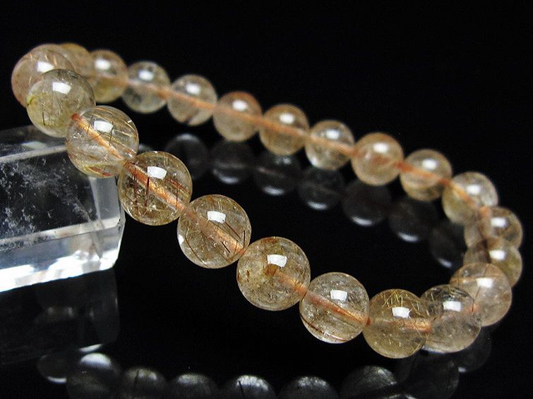 金針ルチル水晶 ブレスレット 8mm [t50-10574] 1枚目