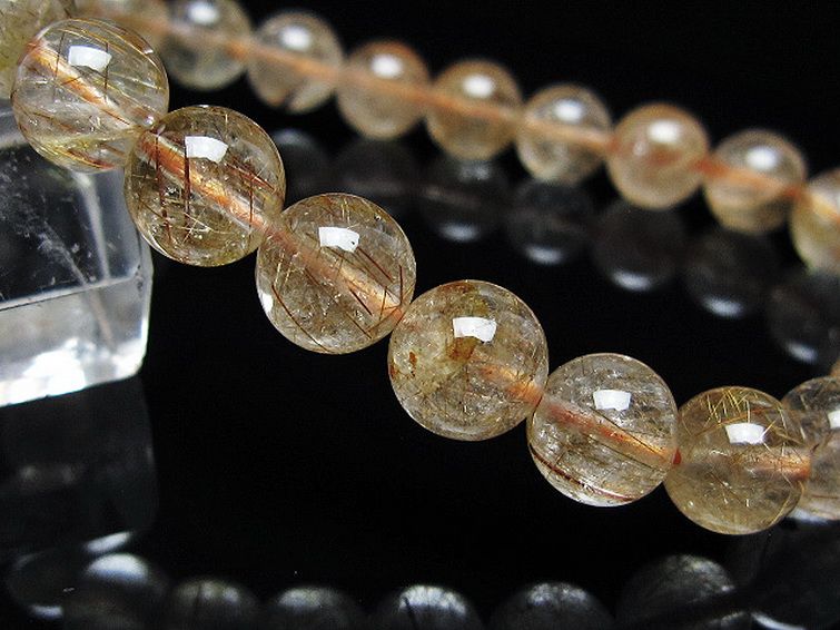 金針ルチル水晶 ブレスレット 8mm [t50-10574] 3枚目