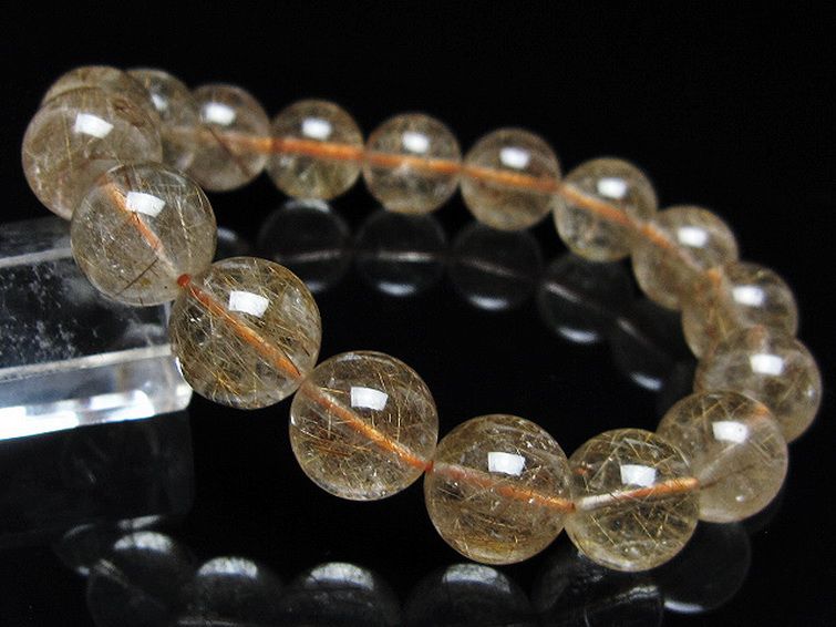 金針ルチル水晶 ブレスレット 12mm [t50-10590] 1枚目