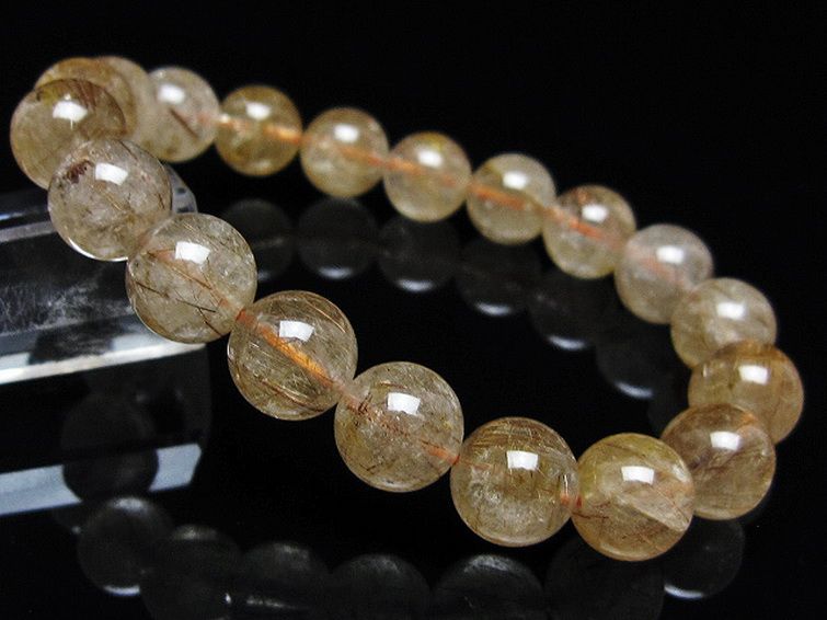 金針ルチル水晶 ブレスレット 11mm [t50-10593] 1枚目
