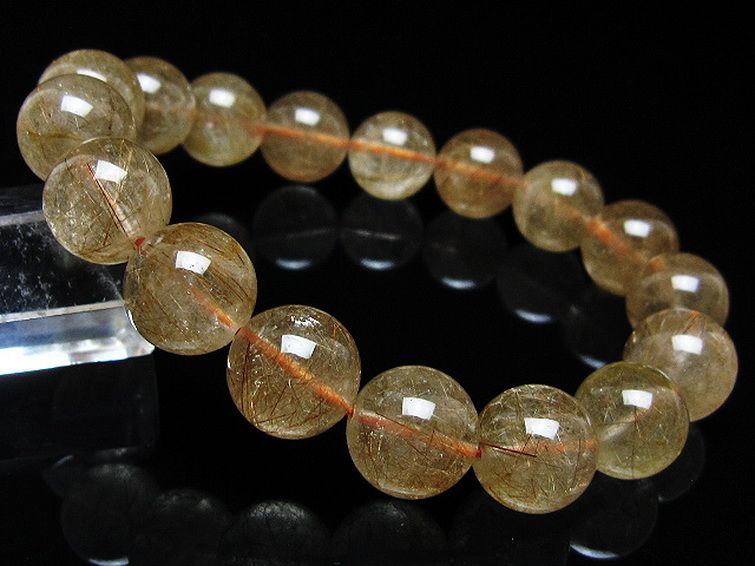 金針ルチル水晶 ブレスレット 12mm [t50-10663] 1枚目