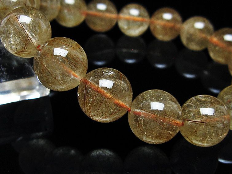 金針ルチル水晶 ブレスレット 12mm [t50-10663] 3枚目