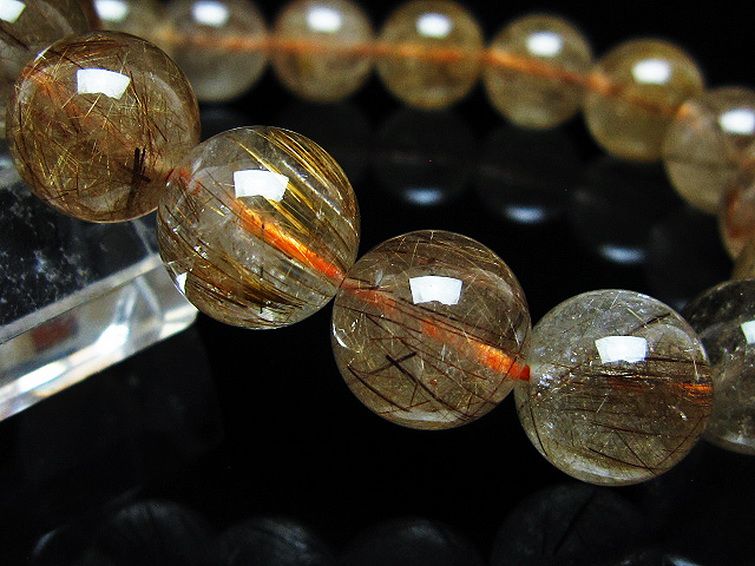 金針ルチル水晶 ブレスレット 13mm [t50-10677] 3枚目