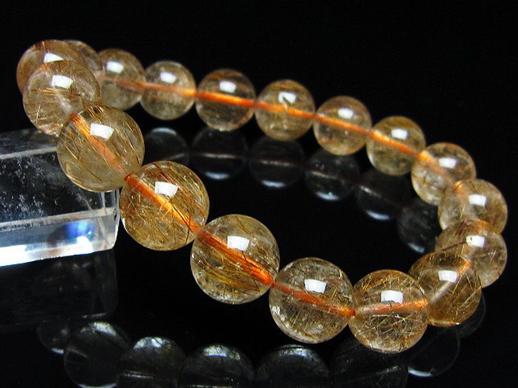 金針ルチル水晶 ブレスレット 11mm [t50-10691] 1枚目