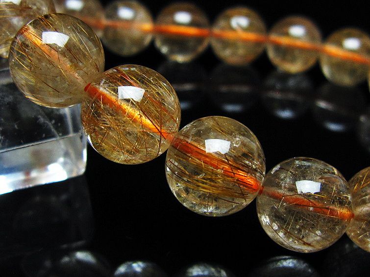金針ルチル水晶 ブレスレット 11mm [t50-10691] 3枚目